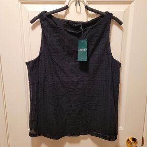🖤 NWT Lauren Ralph Lauren Black sleeveless top L